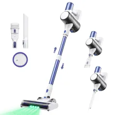 [EU直送]Ultenic U10 Ultra コードレス掃除機、40kPa吸引、450Wデジタルモーター、自立式、伸縮チューブ、40分稼働、内蔵懐中電灯、180°回転、1Lダストボックス
