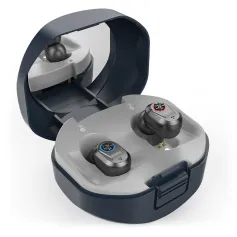 Rechargeable In-Canal Earphones Sound Amplifiers with Portable Charging Case Noise Cancelling Volume Adjustable for The Elderly