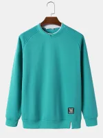 ChArmkpR Mens Contrast Patchwork Crew Neck Casual Loose Pullover Sweatshirts