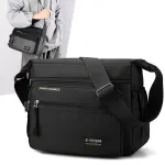 Waterproof Nylon Men Crossbody Bag Large Capacity Multiple Pockets Zipper Shoulder Bag Fashion Casual Outdoor Travel Messenger Bag