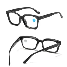 Gafas de lectura clásicas cuadradas negras para hombres y mujeres HD Protección ocular anti-luz azul Gafas de presbicia