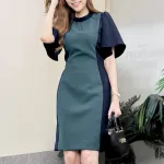 ZANZEA Korean Style Women's Dresses Elegant Fashion Short Sleeve Elastic Waist Party Bodycon Dress