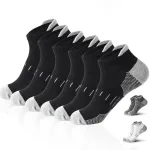 6 Pairs Mens Athletic Ankle Socks Running Cycling Sport Socks Moisture Wicking Cushion High Elastic Short Socks Comfy Breathable Casual Socks