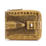 Ekphero Mens Wallet Genuine Leather Crocodile Pattern Short Coin Purse Luxurious High-Quality Multi Slot Thick Anti-Theft Card Bag