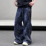 INCERUN Mens Leopard Print Daily Pant Side Zipper Design Fashion Loose Fit Long Trousers for Men Large Size S-5XL