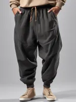 ChArmkpR Mens Loose Drawstring Waist Sweatpants With Pocket Solid Casual Pants