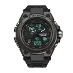 SANDA Men's Sport Dual Display Watch Outdoor Waterproof Luminous Date Week Multifunctional Digital Wristwatch