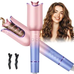 MOERAE Automatic Curling Iron, Curling Iron 23 mm Curling Iron with Negative Ions 3 Temperature Anti-Scald Design Intelligent Automatic Curling Iron
