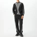 INCERUN Mens Athletic Color-Block Patchwork Two Pieces Outfit Fashion Sports Two-piece Suits Top Pant Casual Set