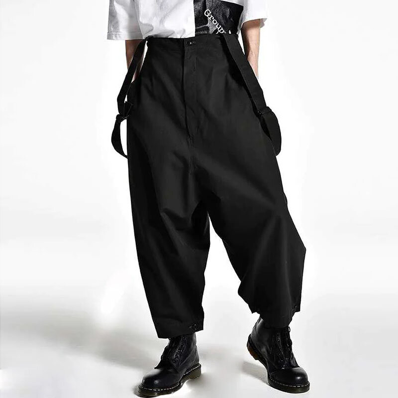 INCERUN Men's Casual Overalls with Adjustable Straps, Loose Fit Wide Leg Jumpsuit for Men Large Size S-5XL