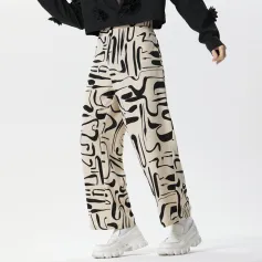 INCERUN Men Print Pants Casual Fashion Straight Legged Trousers for Men Large Size S-5XL