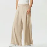 INCERUN Mens Pants Solid Color Loose Fit High Waist Tie Straight Leg Pants for Men Casual Comfy Male Trousers
