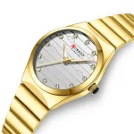 CURREN Women's Simple Rhinestones Quartz Watches Fashion Luminous waterproof Stainless steel Ladies Wristwatches