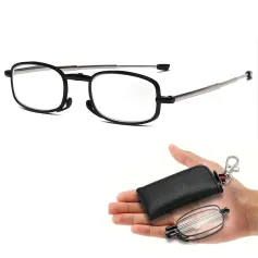 Portable Folding Reading Glasses with Buckle Storage Bag HD Anti-Blue Light Anti-Radiation Glasses Presbyopic Glasses for Women Men