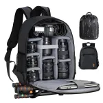 Camera Backpack Bag with Waterproof Cover Multi-Compartment Design for Camera Accessories Laptop Tripod Strap Outdoor Photography Travel