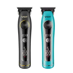 VGR V299 Professional Hair Trimmer 2000mAh Lithium Battery Ceramic Blade USB Rechargeable 5 Speed Level LED Display Electric Hair Clipper for Men