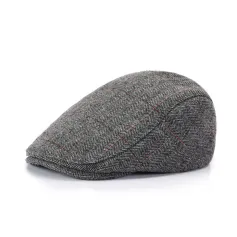 Collrown Men Beret Cap Adjustable Cotton Flat Cap Retro Duck Tongue Cap Warm Forward Cap Driving Hat Newsboy Hats