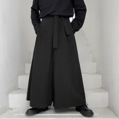 Mens Fashion Drawstring Loose Comfy Solid Color Casual Pants