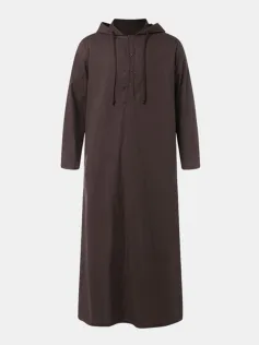Mens Vintage Long Tunic Style Shirts Loose Cotton Kaftan Dress Tops