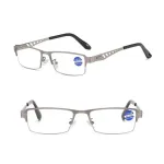 1 Pair Half Frame Anti-blue light HD Reading Glasses Business Style Men's Presbyopia Eyewear Glasses