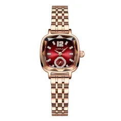 CRRJU Stainless Steel Women Watch Square Luxury Rhinestone Quartz Watch Business Waterproof Fashion Wrist Watch