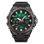 SANDA Men Quartz Watch Waterproof Sport Wristwatches Multifunctional Outdoor Luminous Electronic Watch - Dual Display, Calendar, Alarm Clock, Stopwatch
