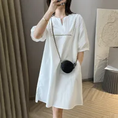 ZANZEA Elegant Style Women's Dresses Bubble Short Sleeve O-Neck Causal Bohemian Midi Dress