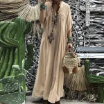 ZANZEA Plus Size Women Bohemian Long Dress Short Sleeve Hollow Out Robe Kaftan Solid Beach Maxi Dress