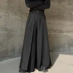 INCERUN Men Wide Legs Skirt Pants, False Two-piece Design Loose Fit Long Trousers for All Season Large Size S-5XL