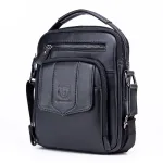 BULLCAPTAIN Genuine Leather Messenger Bag for Men Adjustable Shoulders Sling Crossbody Bags for Travel Work Business Handbag