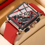 CRRJU Men's Sports Watch, Multifunctional Chronograph Wrist Watch for Business Men, Waterproof Square Male Quartz Watch with a Box, Ideal choice for Men's Gifts