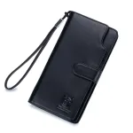 BULLCAPTAIN Men's Genuine Leather Wallet RFID Function Can Place 6.5'' Mobile Handbag High Quality Multi Card Long Wallet