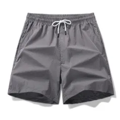 Men's Quick Dry Breathable Summer Shorts Casual Solid Drawstring Beach Shorts Lightweight Swimming Trunks Comfortable Pants for Men