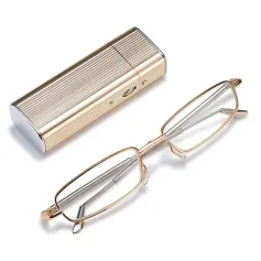Folding Stretching Presbyopia Glasses Portable Anti Blue Light Reading Glasses Ultra-light Anti-fatigue Presbyopia Glasses Lighter Case