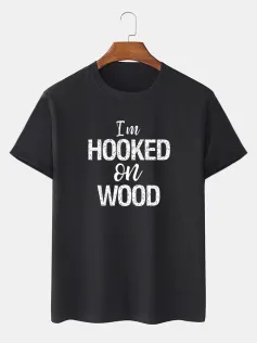 ChArmkpR Mens Letter Slogan Print Crew Neck Casual Short Sleeve T-Shirts