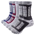 YUEDGE 5 Pairs Sports Casual Socks Elastic Thickened Winter Cotton Socks Sweat-absorbent Anti-odor Mid-calf Socks, Multi-color Combination Set of Men's Socks