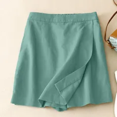 ZANZEA Women Commute Back Elastic Waist Solid Summer Casual Skirt Shorts